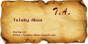 Teleky Absa névjegykártya